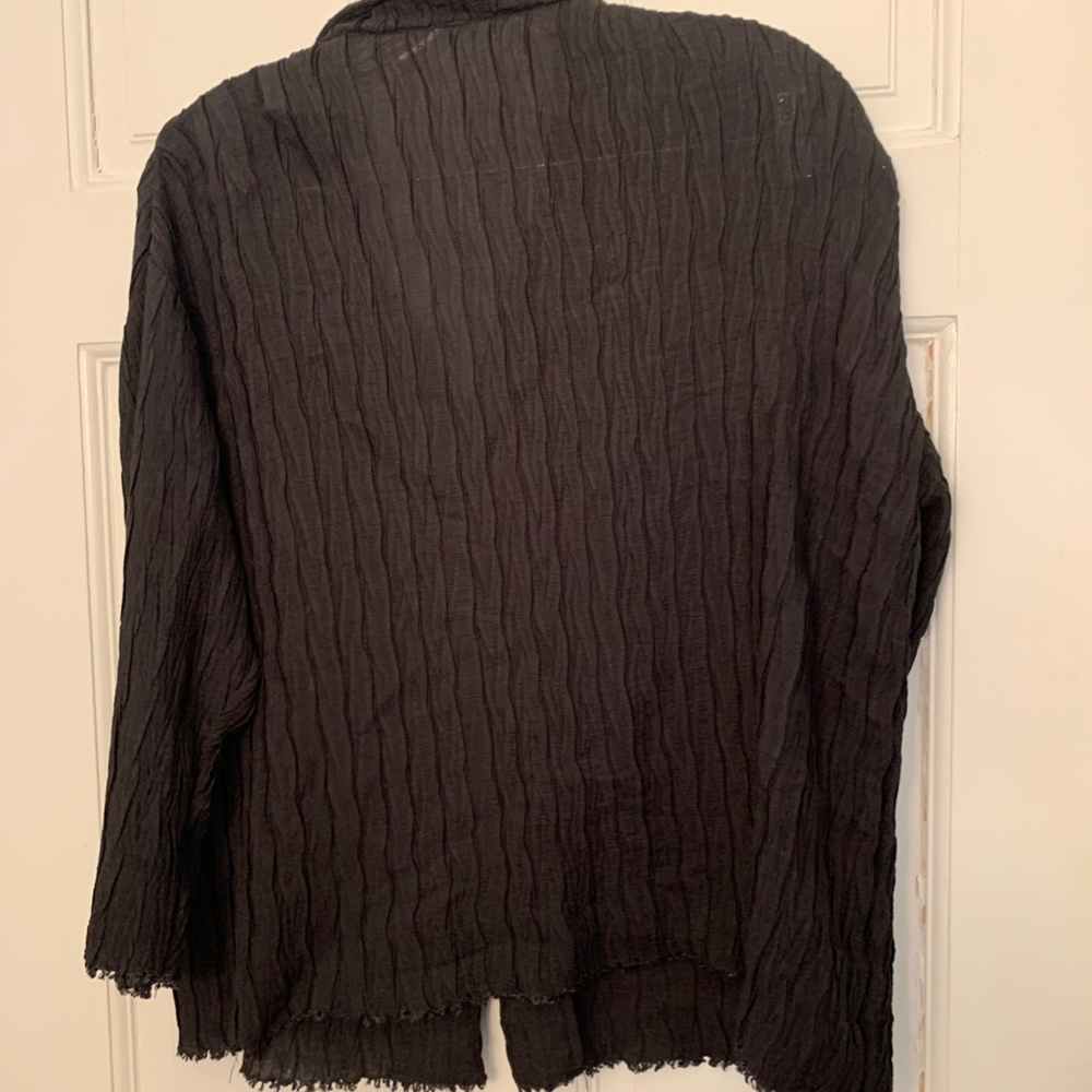 Textured Black Button Down - image 3